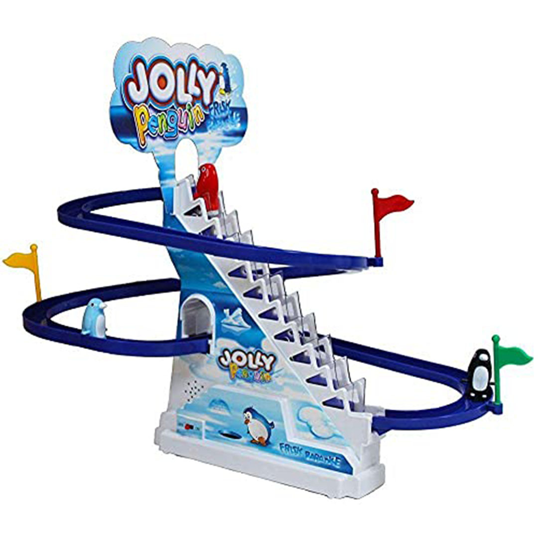 بطاريق سباق وانزلاق مع موسيقى - L