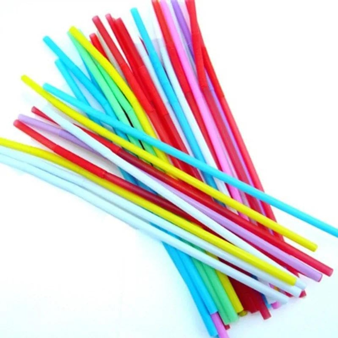 مجموعة شفاطات ملونة صديقة للبيئة - 200 قطعة