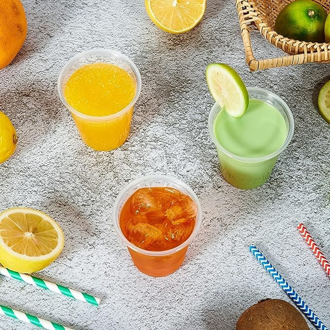 أكواب بلاستيكية شفافة قابلة للاعادة الاستخدام - 250 ملي - 100 قطعة