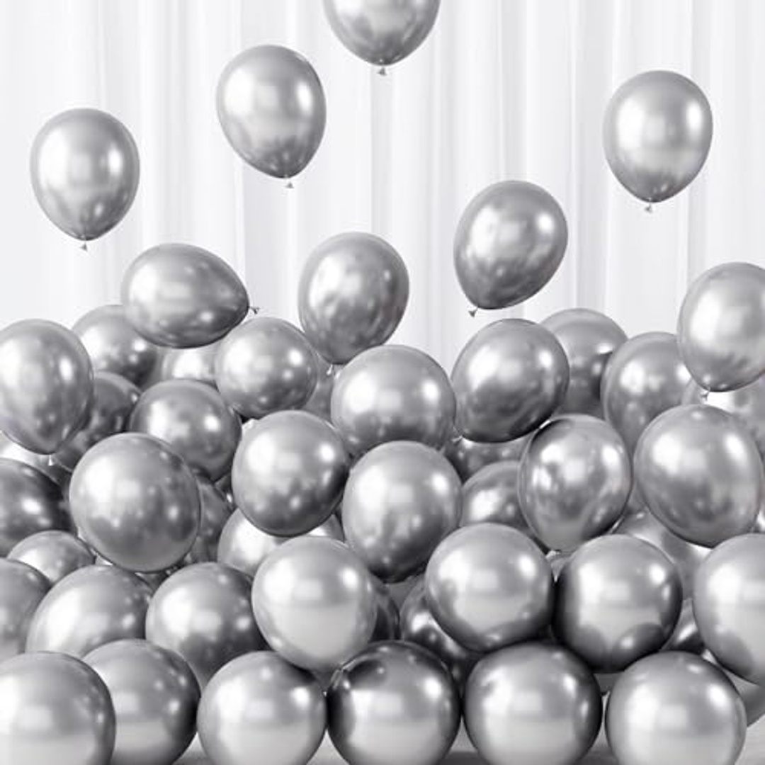 بالونات متينة - فضي - 50 قطعة