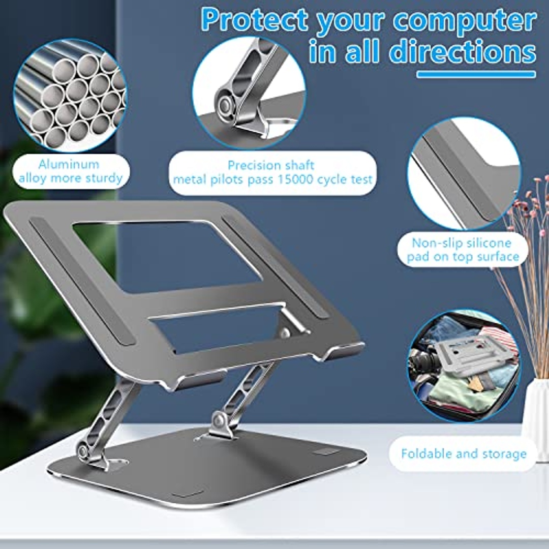 حامل لابتوب الومنيوم - فضي