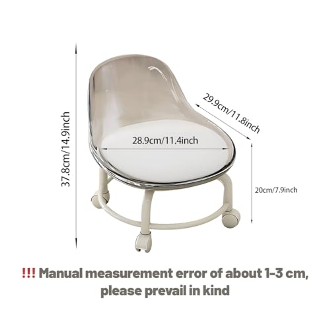 كرسي دوار مريح مع ظهر للتنظيف المنزلي - رمادي
