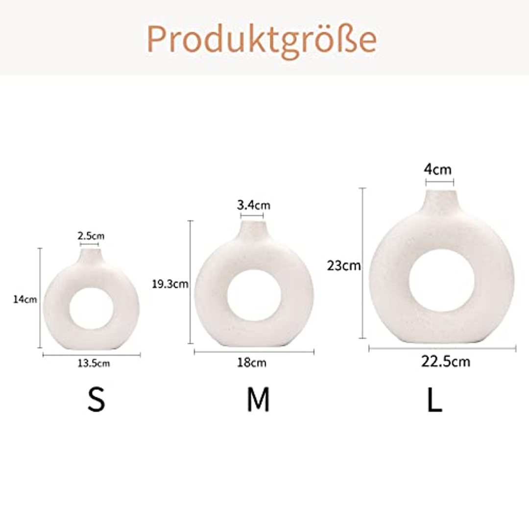 فازة سيراميك للديكور المنزلي - 14 سم - بيج