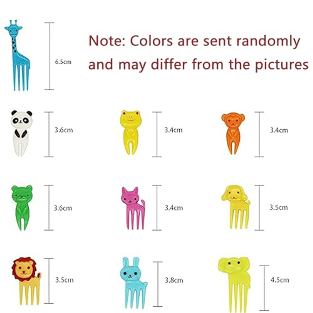 شوكة طعام للأطفال بشكل حيوانات مرحة - 20 قطعة