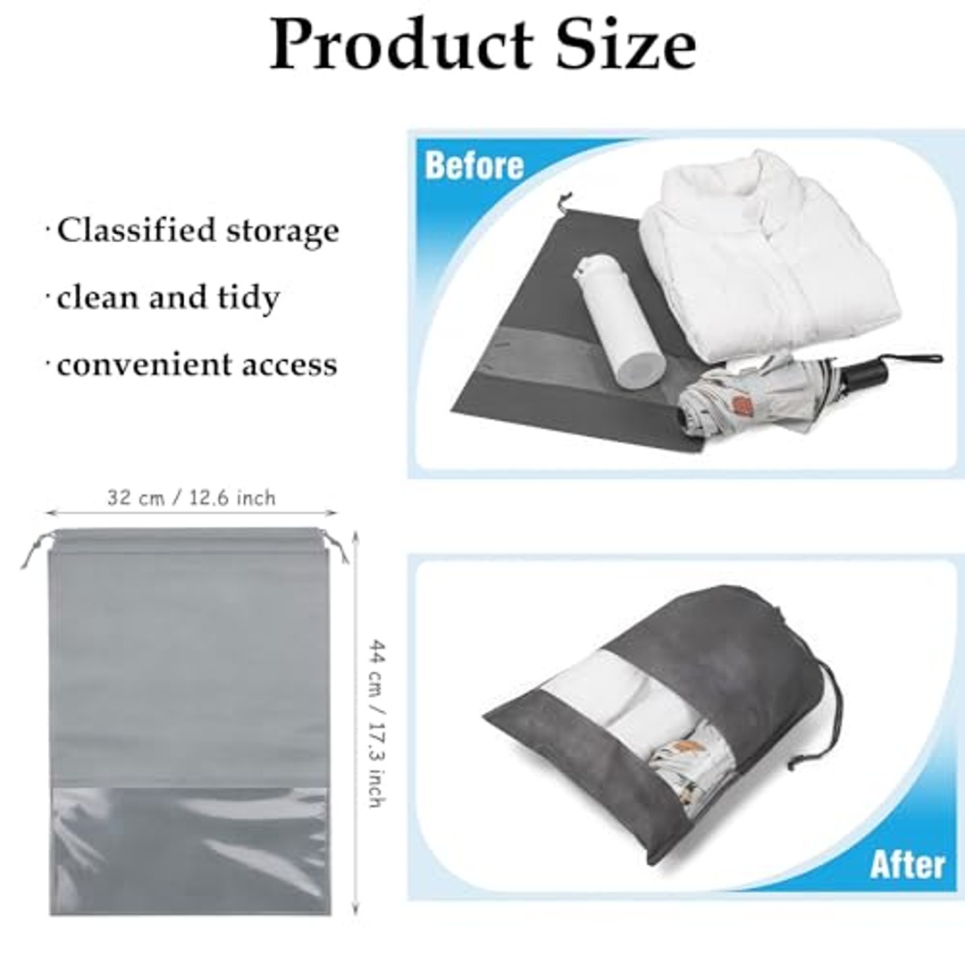 حقيبة أحذية سفر كبيرة مقاومة للماء والغبار - 6 قطع - رمادي