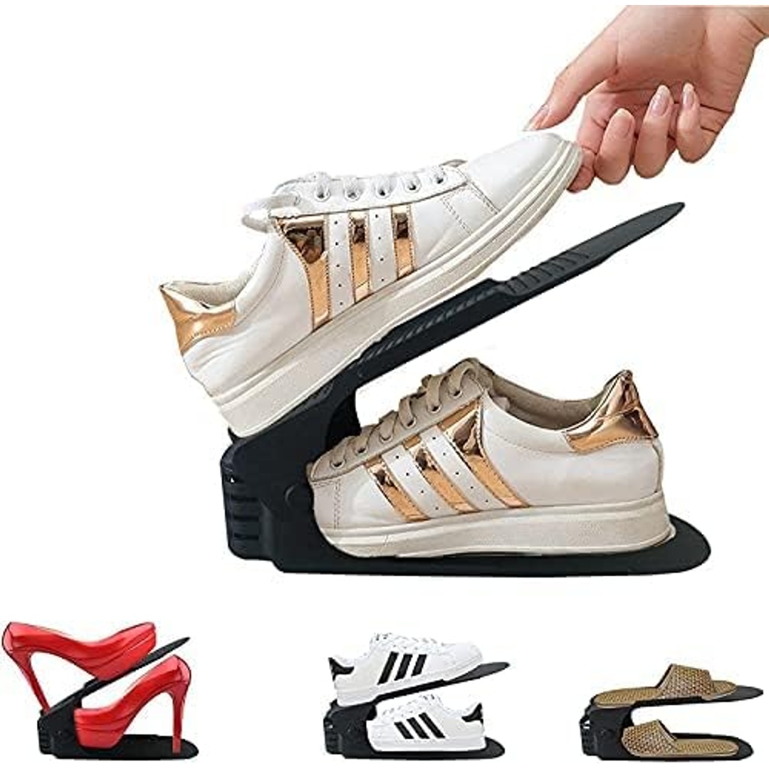 منظم جزم بلاستيك - 10 قطع - أسود