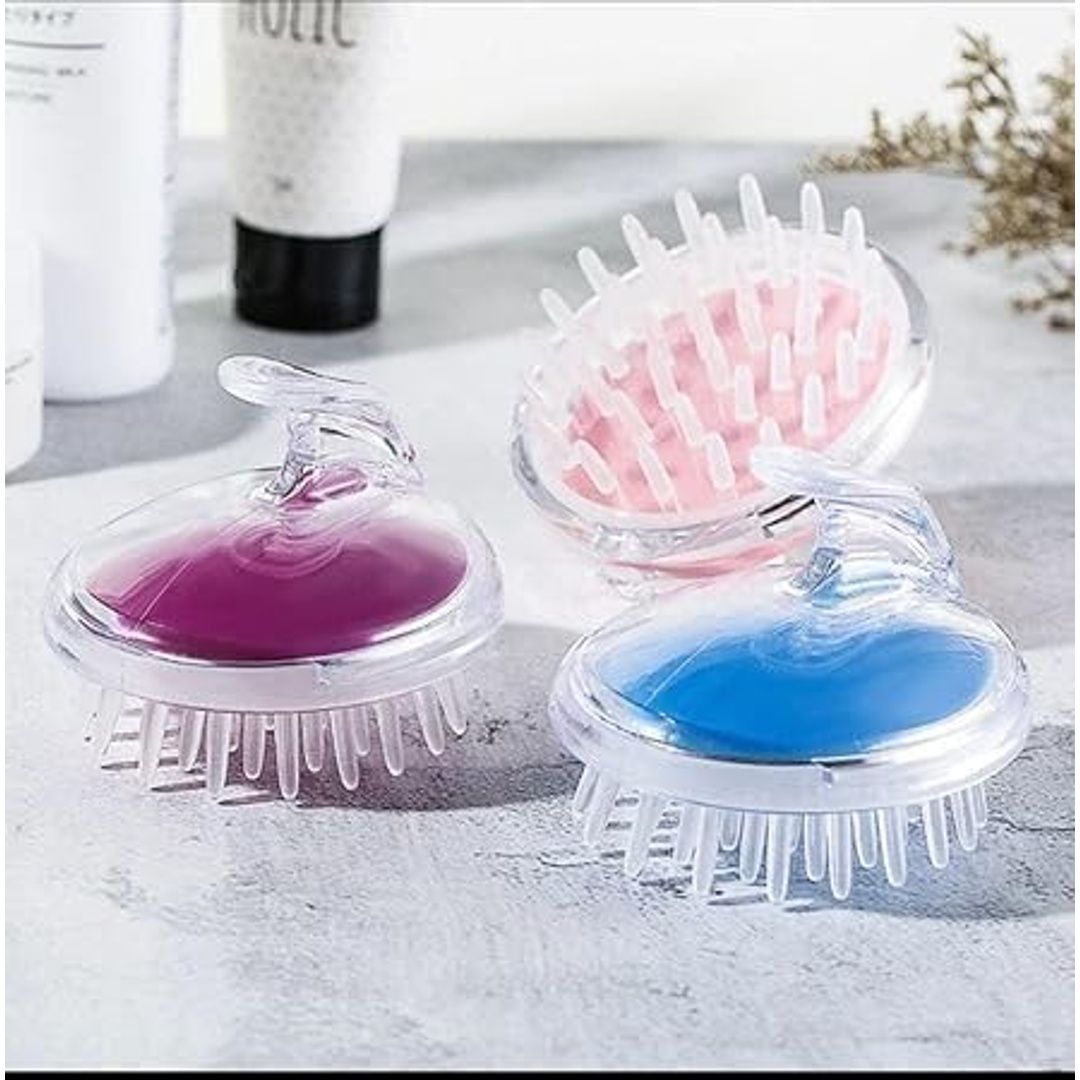 فرشاة لتدليك فروة الرأس سيليكون - بينك