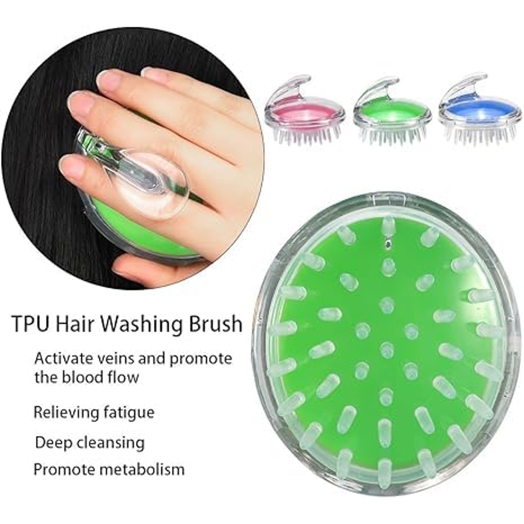 فرشاة لتدليك فروة الرأس سيليكون - أخضر