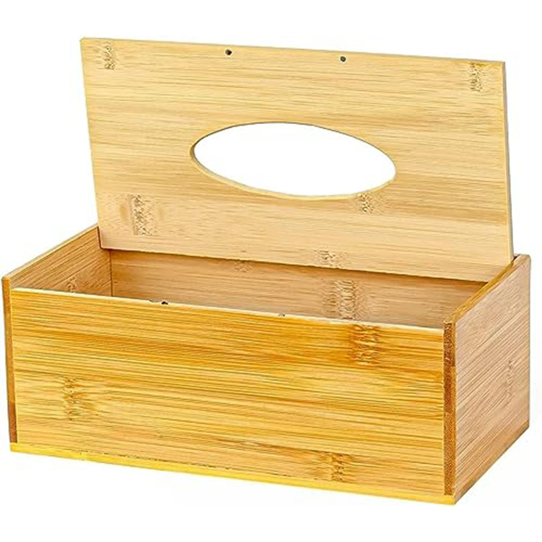 علبة مناديل خشب بامبو مقاس 23 سم