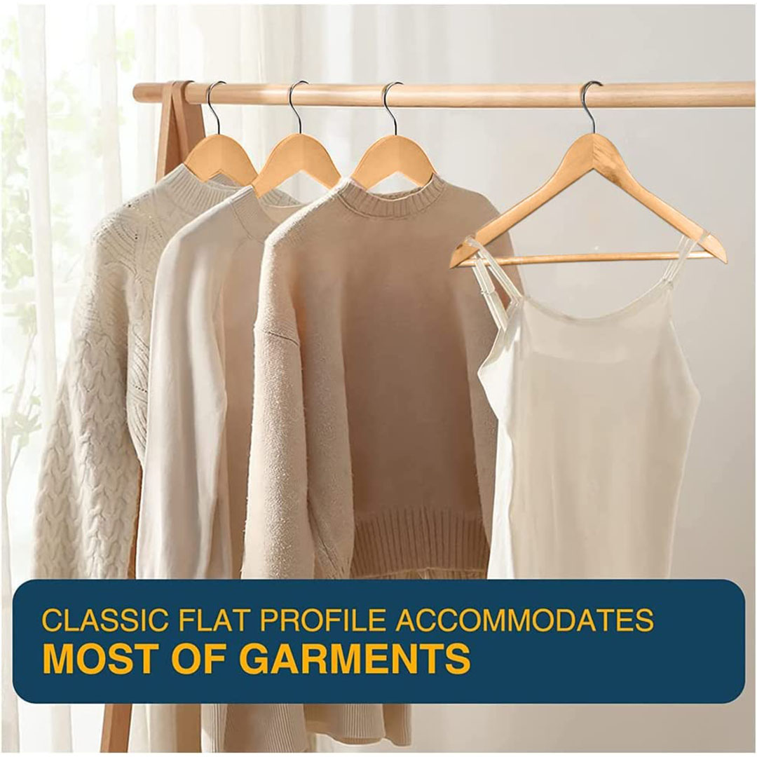 شماعات معاطف خشبية فاخرة من سترايم - 40 قطعة