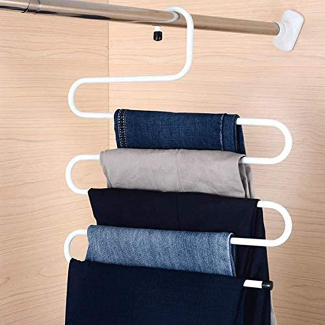 شماعة بنط-ات متعددة الطبقات على شكل حرف S من سابو - أبيض