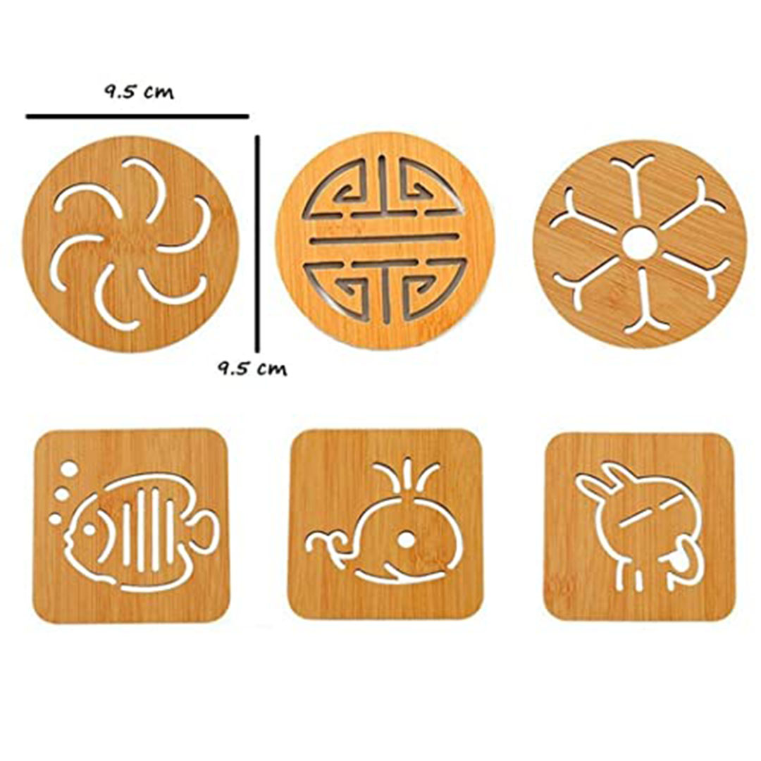 مجموعة قواعد خشبية للأواني الساخنة - 4 قطع - اركيفو - سمول S