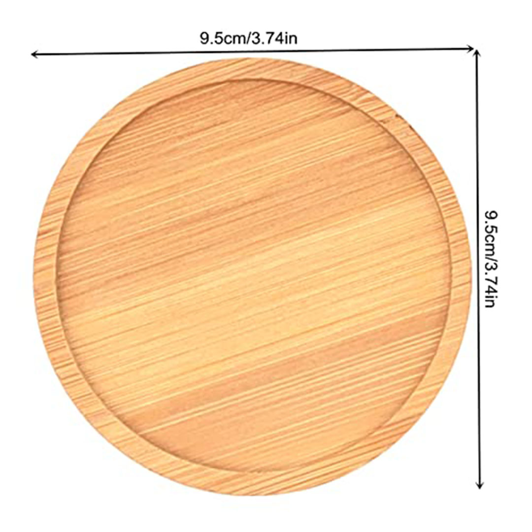 مجموعة قواعد أكواب من الخيزران - 4 قطع - تصميم فسيفسائي - شكل مستدير