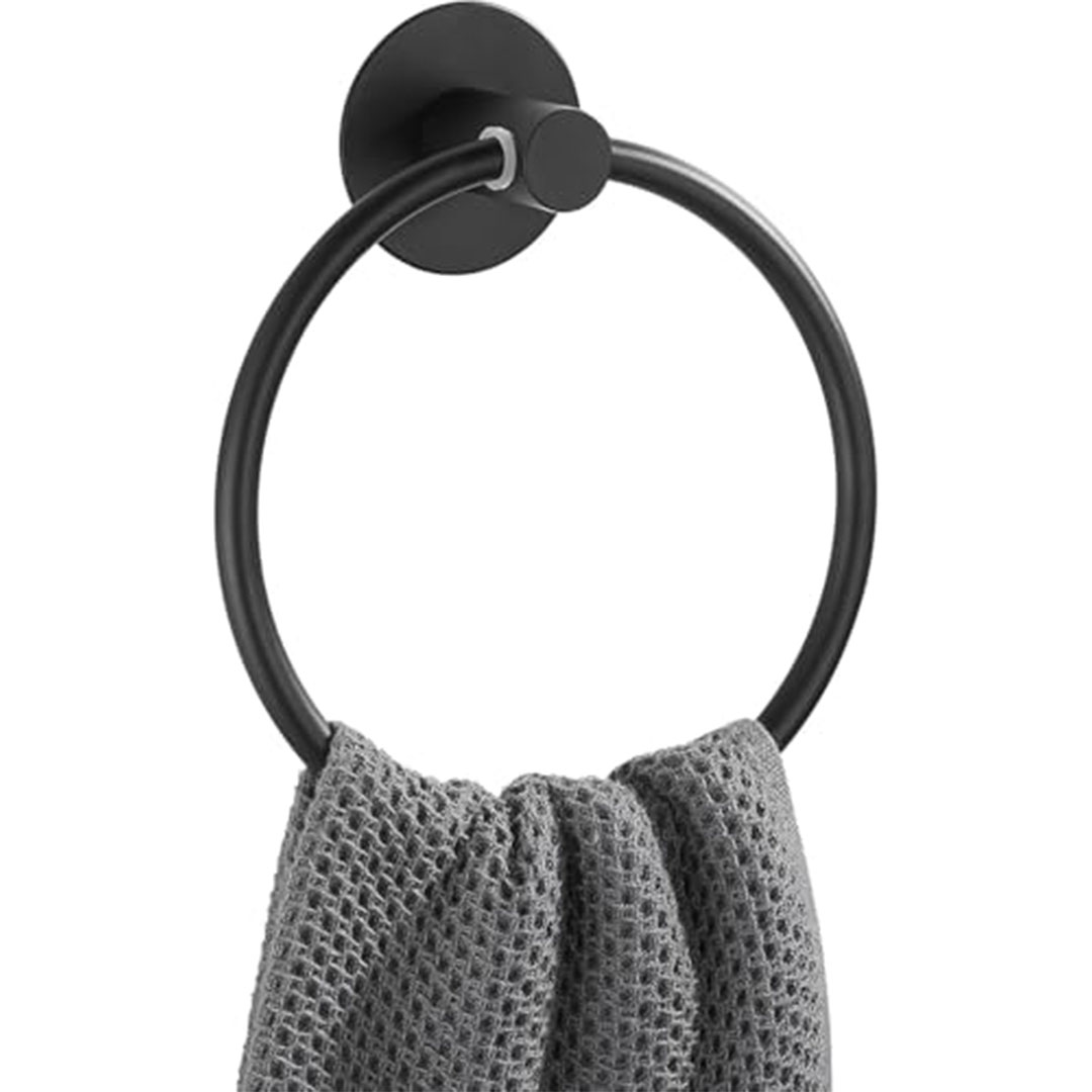 طقم حوامل فوط - حلقة فوطة - أسود