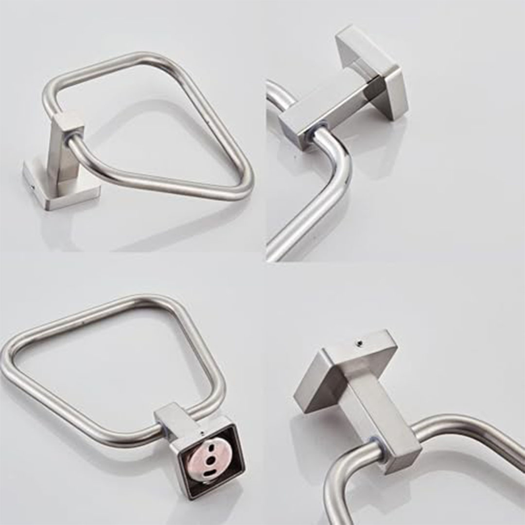 طقم حامل منشفة - هوفة حلقة مربعة ستانلس