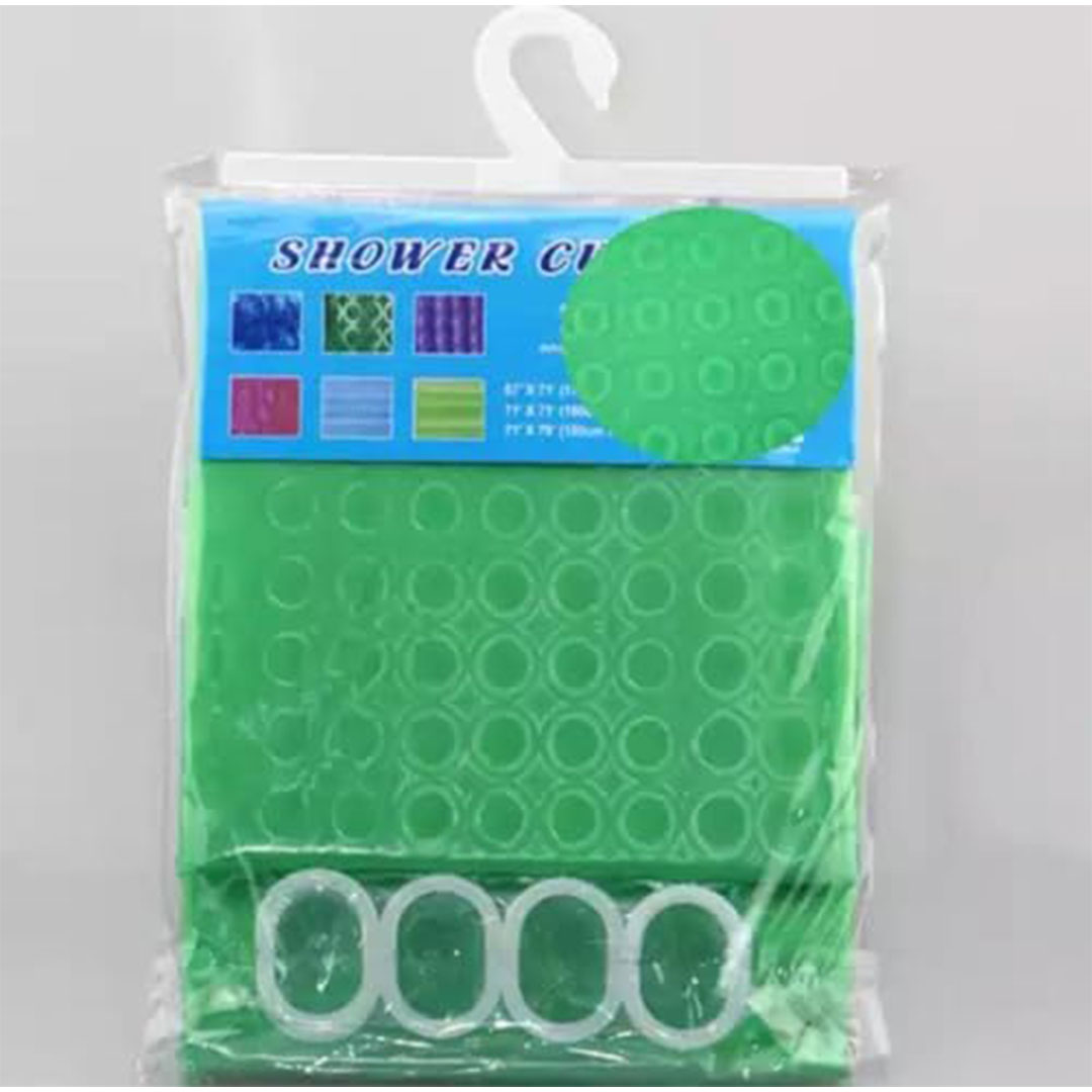 ستارة حمام شفافة ثلاثية الأبعاد - EVA - 180×180 سم - أخضر