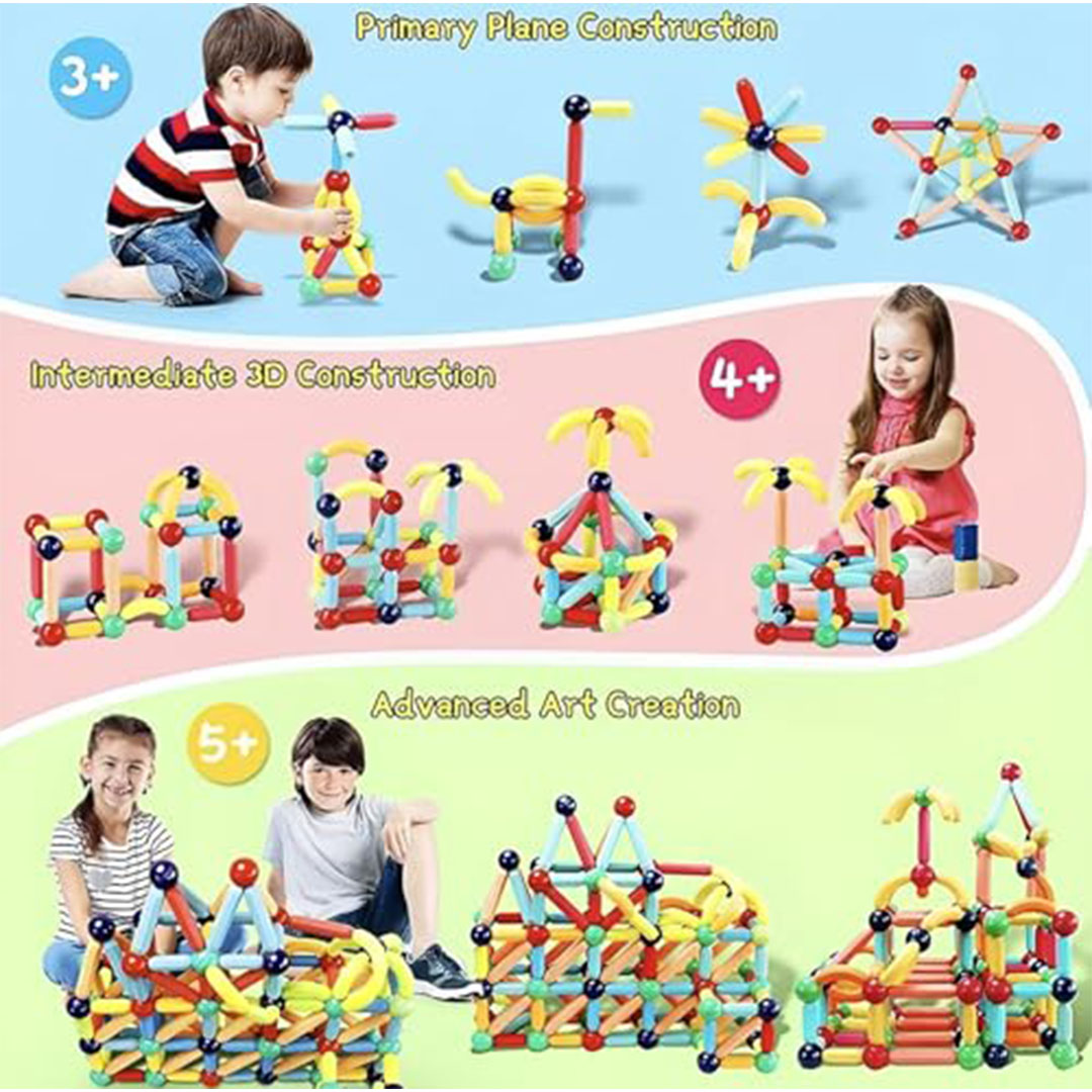 مكعبات مغناطيسية تعليمية للأطفال 84 قطعة