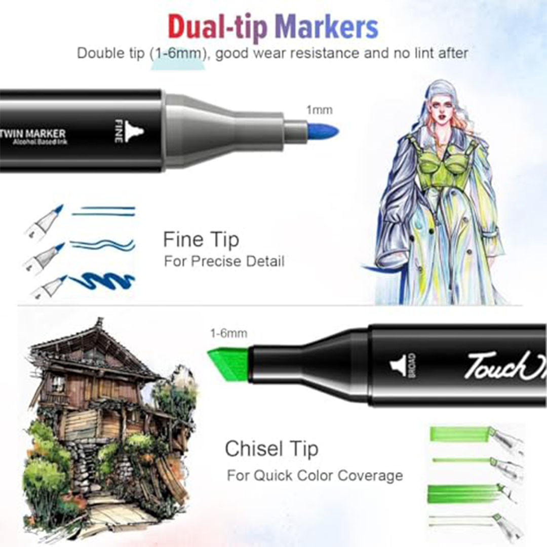 أقلام رسم فنية م-ة براس مزدوج - 60