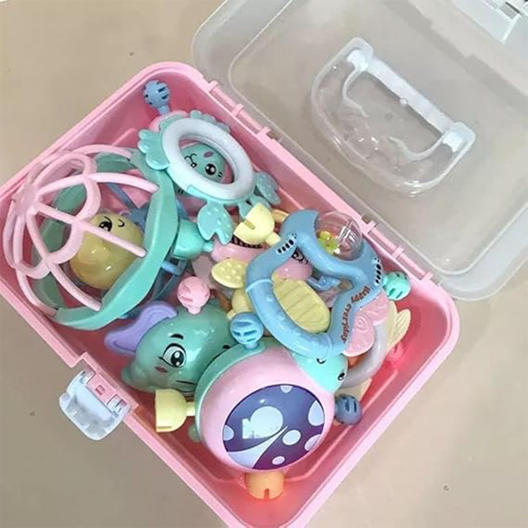 مجموعة شخشيخات وعضاضات للأطفال - 10 قطع