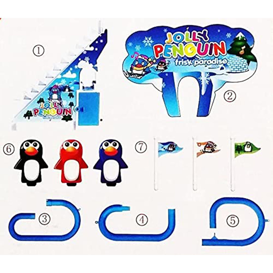 بطاريق سباق وانزلاق مع موسيقى - L