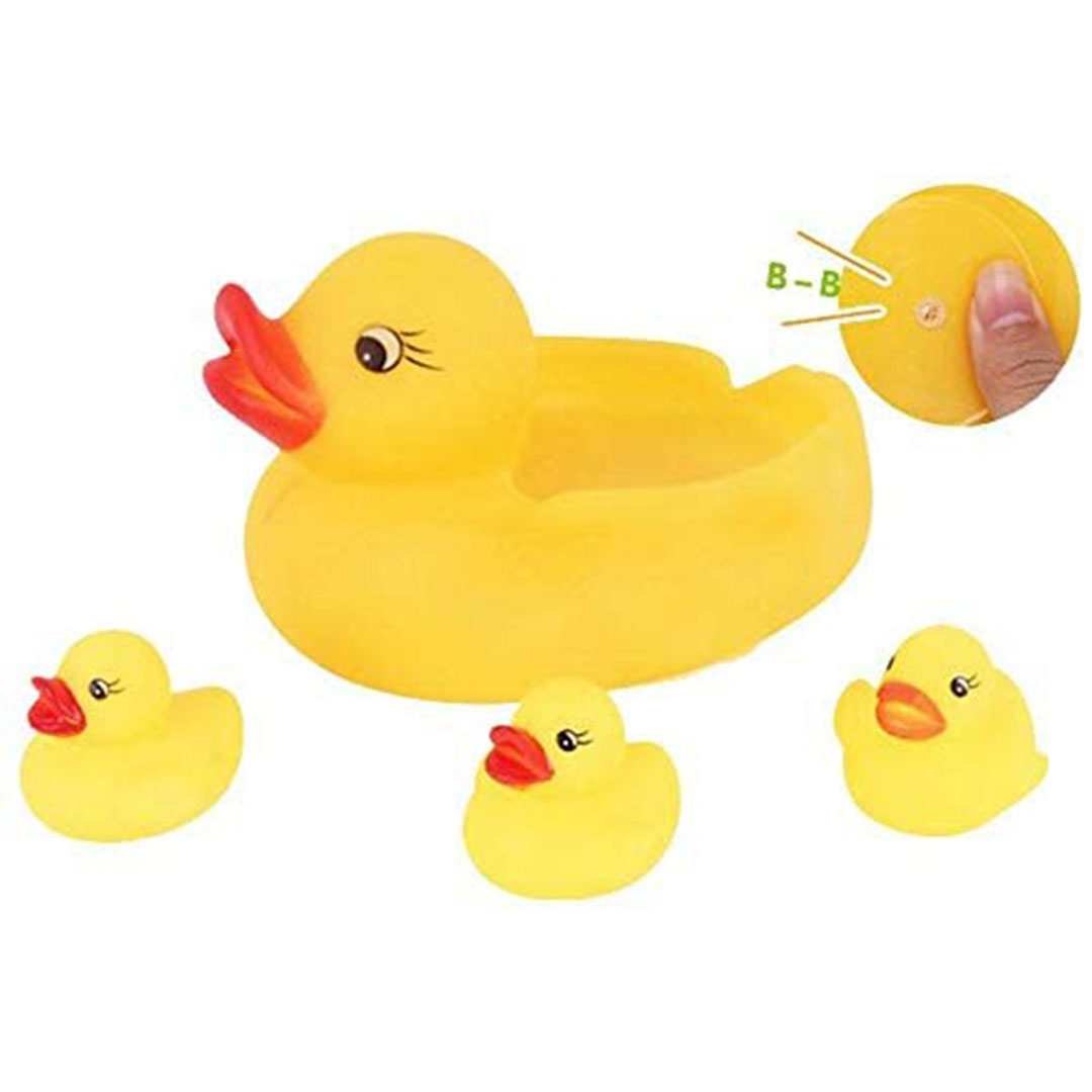 لعبة بط مطاط للأطفال - هابي تويز - عبوة 4 قطع