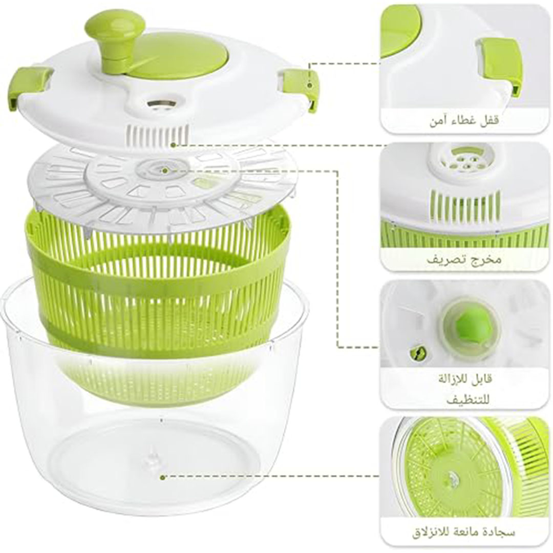 مجفف خضروات مبتكر مع مقبض دوار