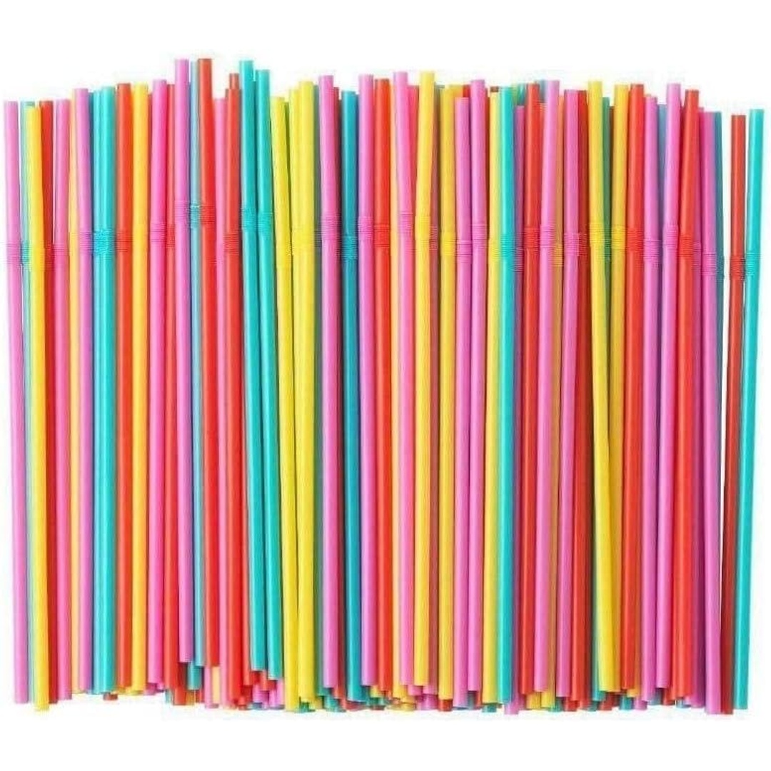 مجموعة شفاطات ملونة صديقة للبيئة - 200 قطعة