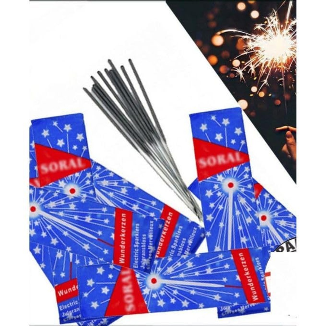 شمع سبارك للحفلات والأعياد - 3 عبوات - 30 قطعة