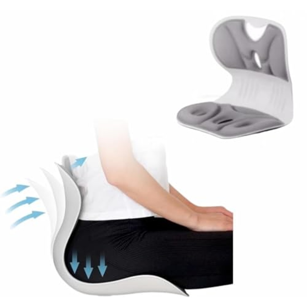 دعامة كرسي مريح ومتين بدعم ظهر - رمادي - 38 سم