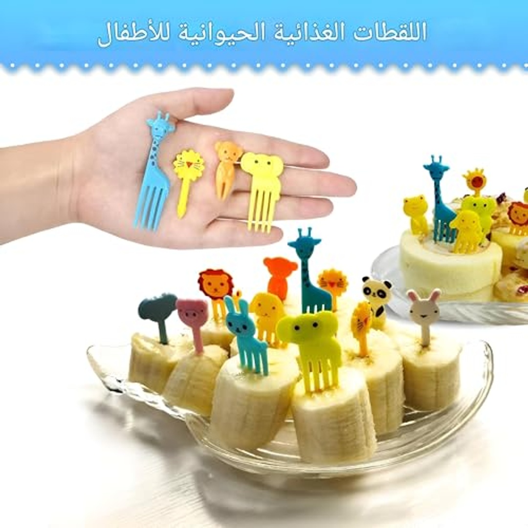 شوكة طعام للأطفال بشكل حيوانات مرحة - 60 قطعة