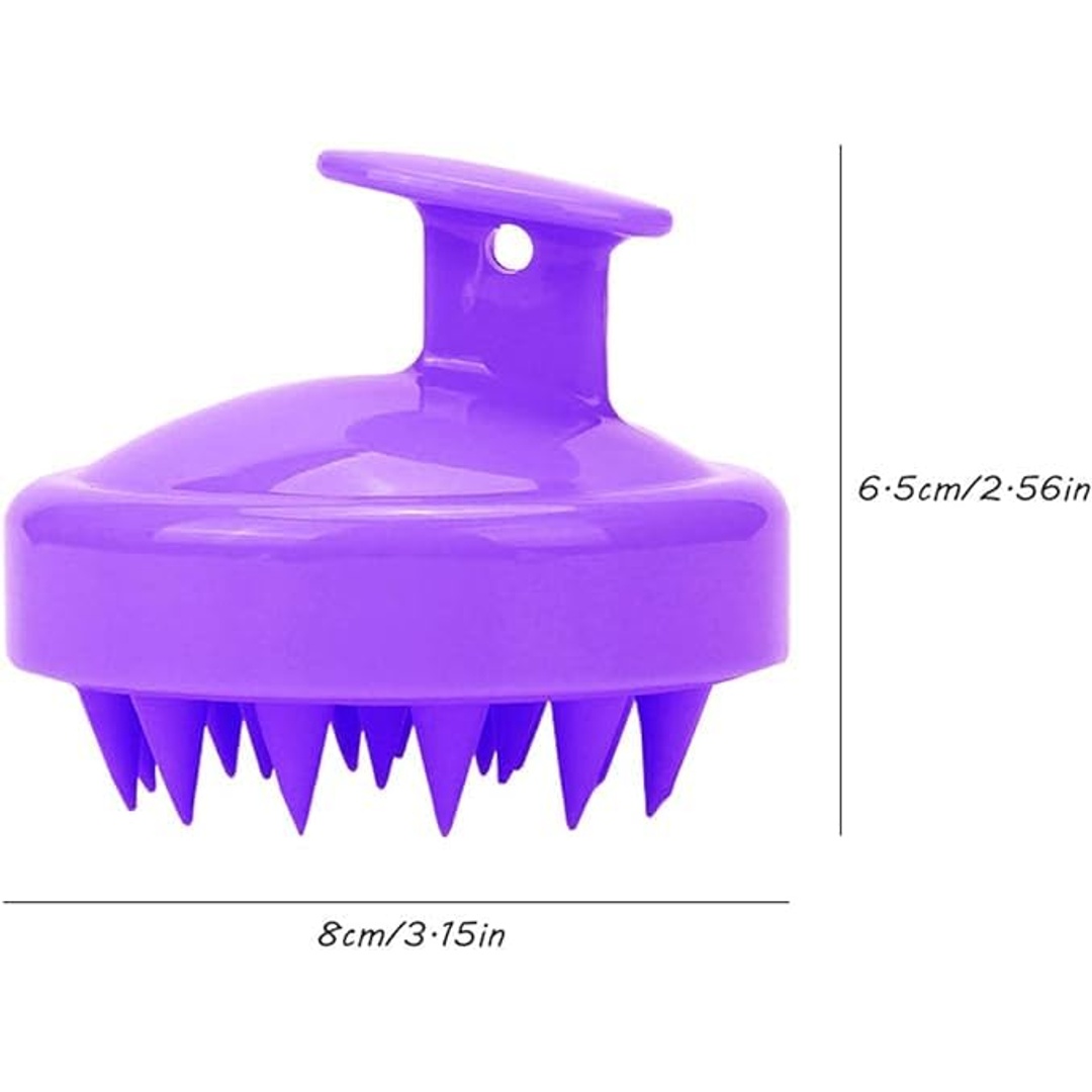 فرشاة تدليك فروة الرأس السيليكون بالكامل - بنفسجي