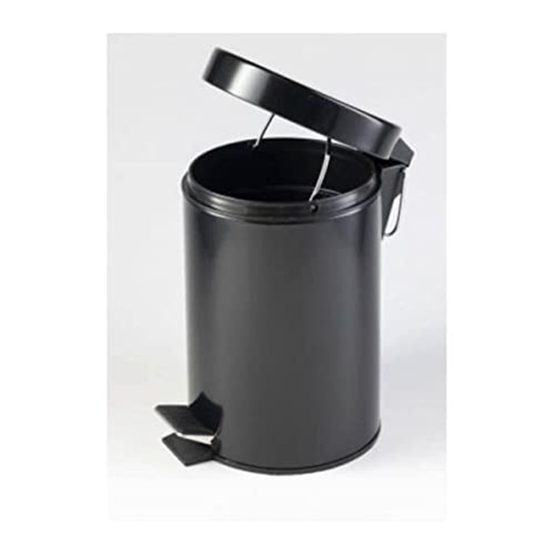 سلة مهملات ستانلس ستيل بدواسة 5 لتر - أسود