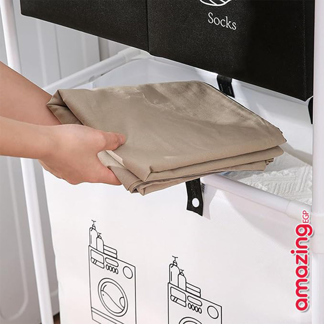 سلة غسيل مزدوجة الطبقات مع 4 شبكات - ذا باك