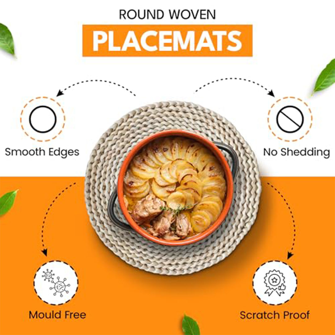 مفارش دائرية منسوجة 33 سم - طقم 6 قطع - ديتشوز