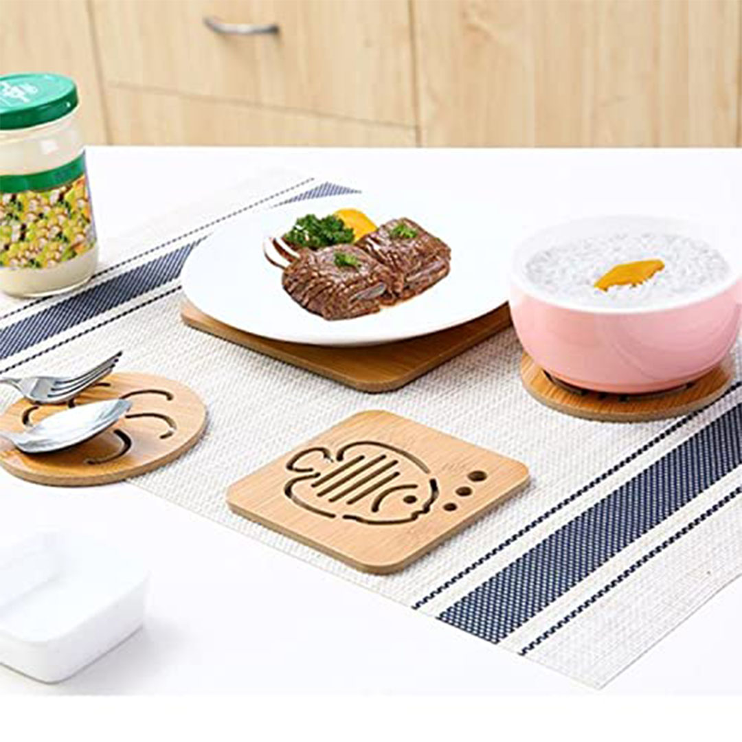 مجموعة قواعد خشبية للأواني الساخنة - 4 قطع - اركيفو - سمول S