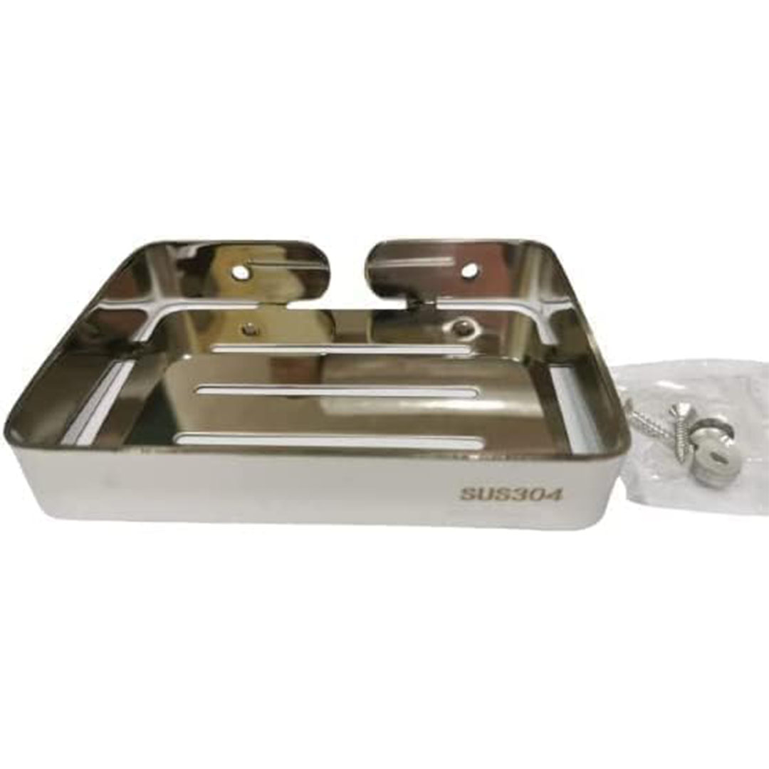 حامل صابون - ستانلس ستيل وكروم - مثبت على الحائط