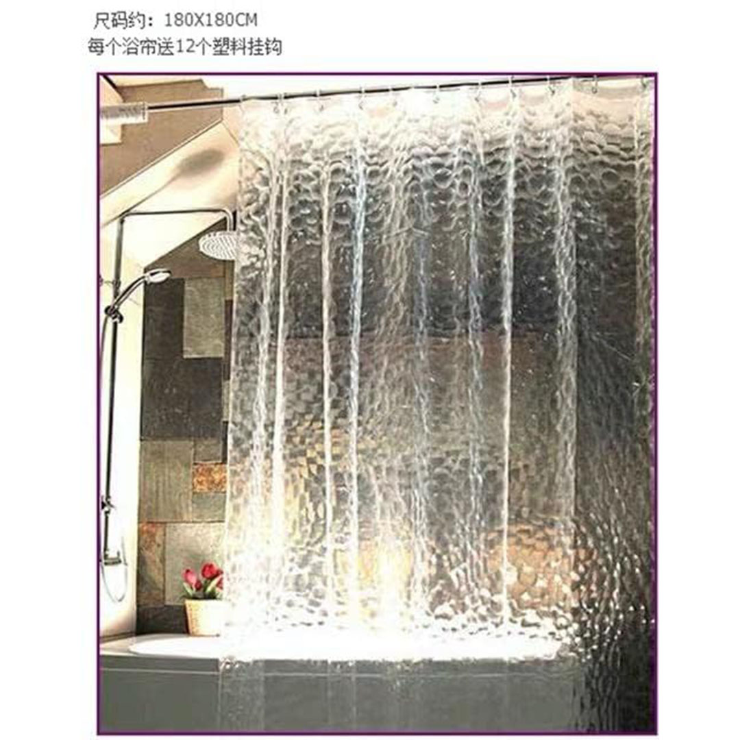 ستارة حمام شفافة ثلاثية الأبعاد - EVA - 180×180 سم - أخضر