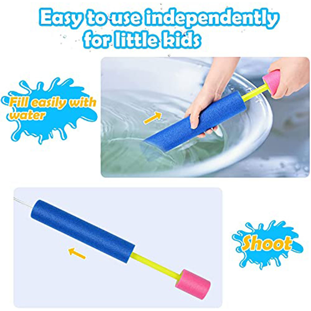 مسدسات مائية للأطفال - كاهين - فوم - 6 ألوان - 33 سم - ألعاب شاطئ وحمام سباحة