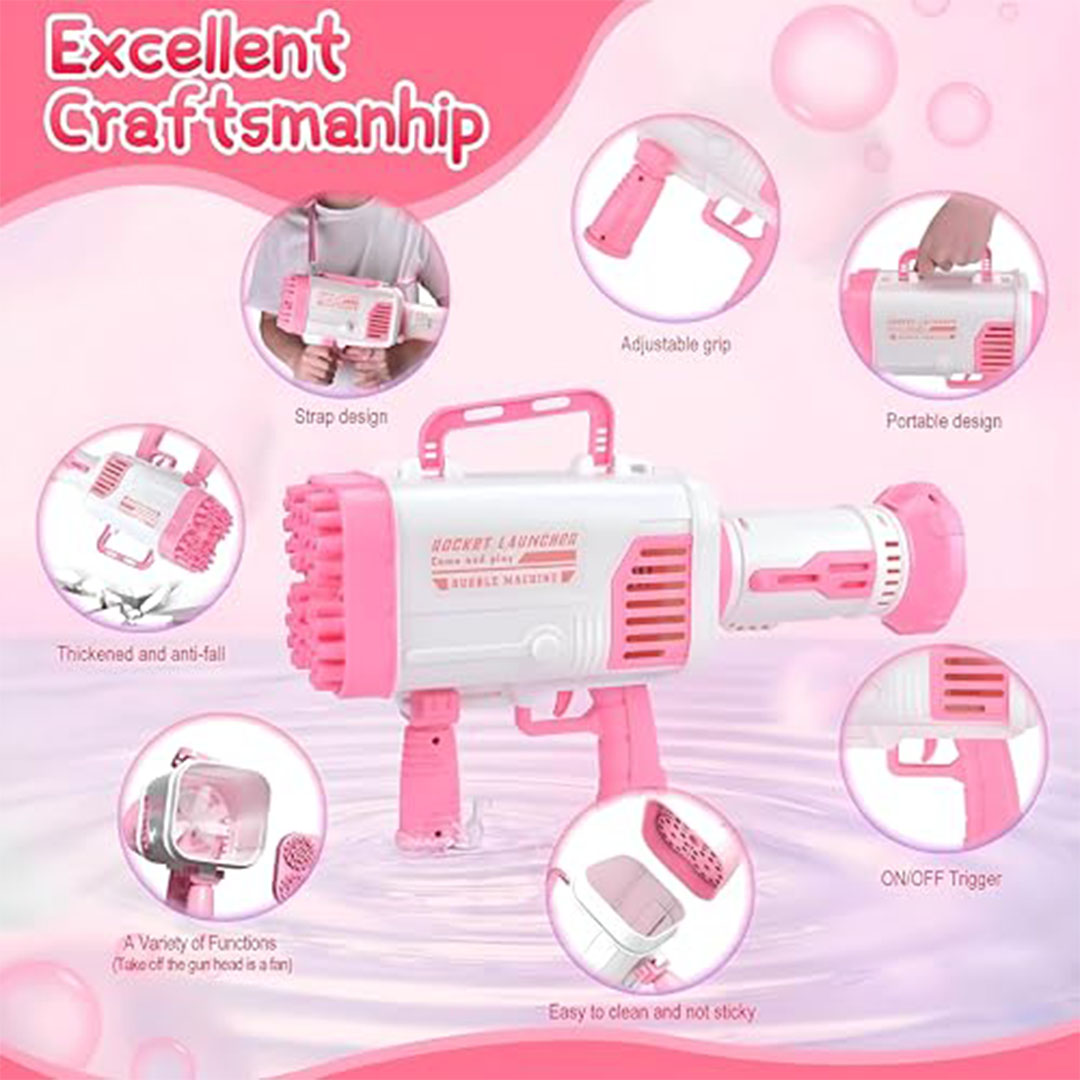 مسدس فقاعات الصابون - لعبة إطلاق فقاعات للأطفال - للفناء والخارج