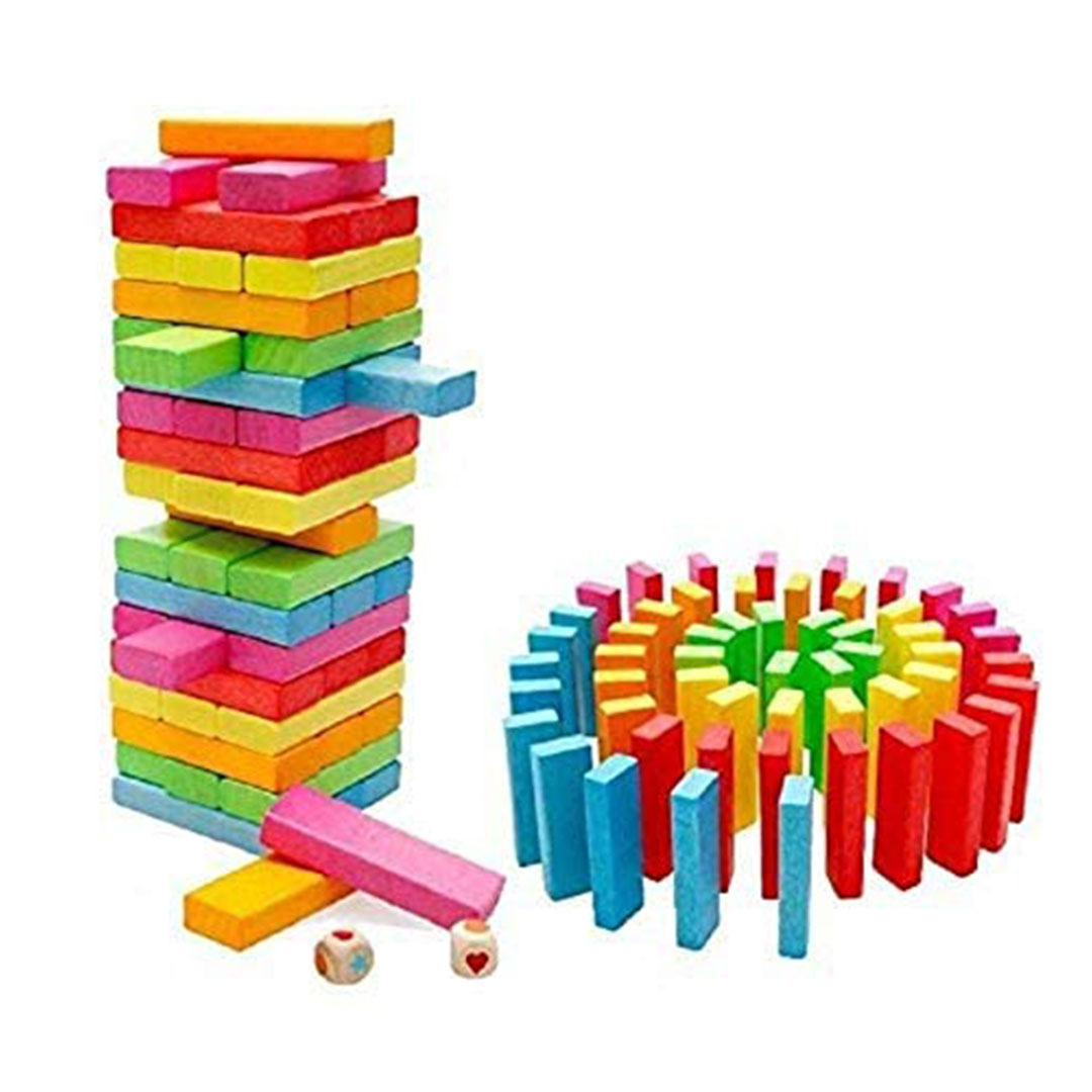لعبة أحجية برج التحدي الخشبية الم-ة 54 قطعة
