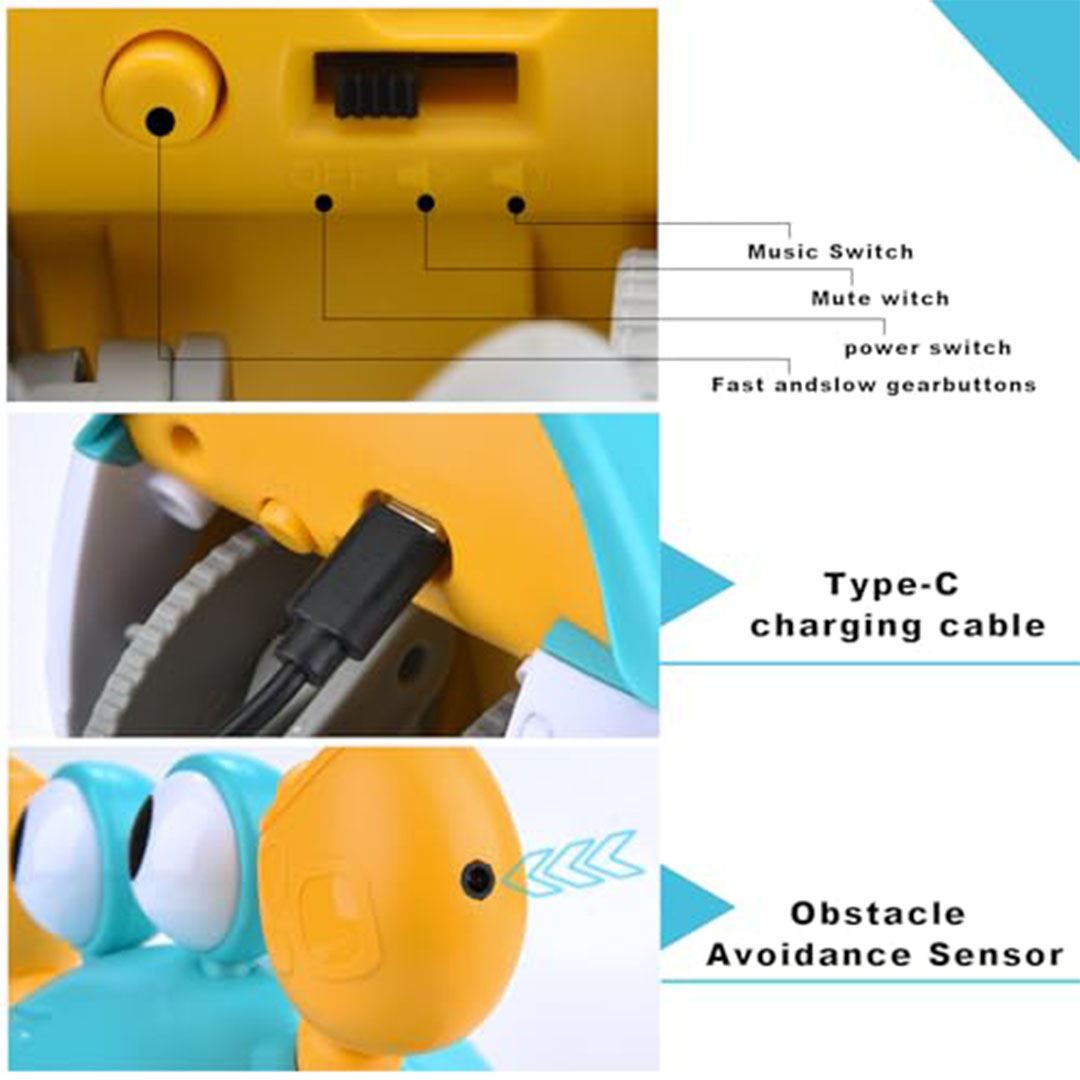 لعبة كابوريا اكسونتيوس سلطعون زاحف بمستشعر ذكي موسيقى وأضواء