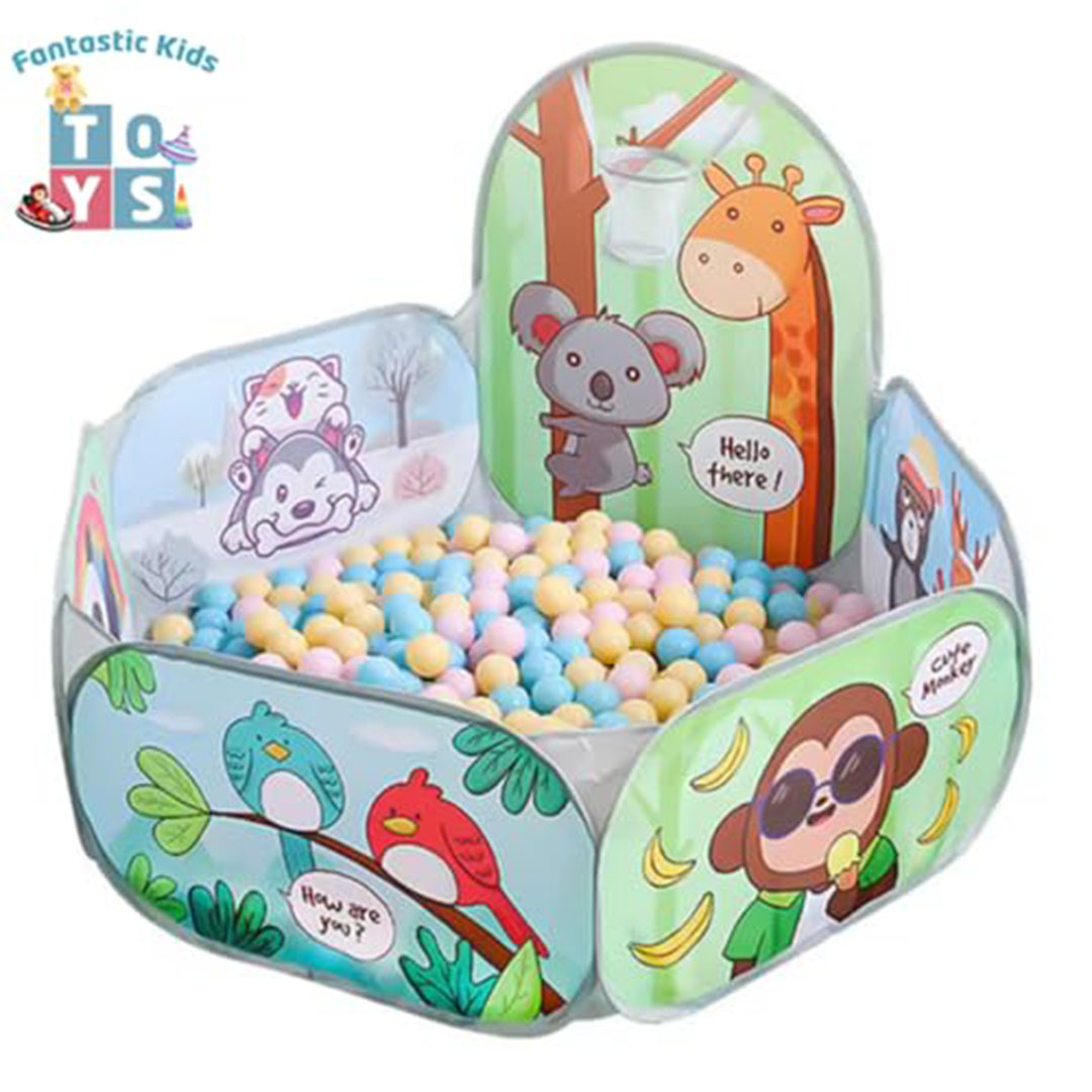 لعبة منزل مفتوح فانتاستيك كيدز تويز مع كرة سلة صغيرة أخضر