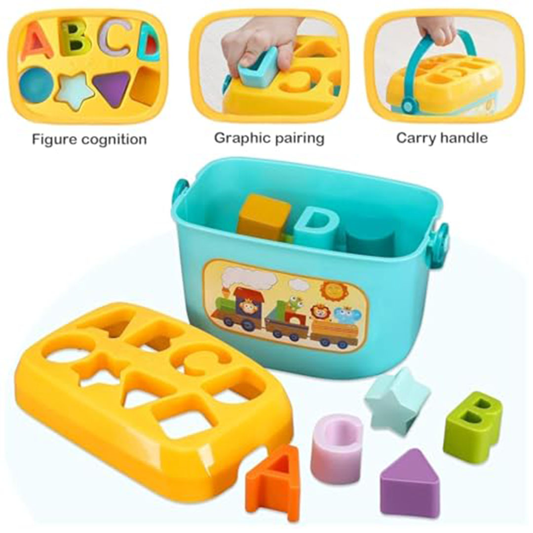 مكعبات فرز الأشكال التعليمية للأطفال الصغار - 16 شكل