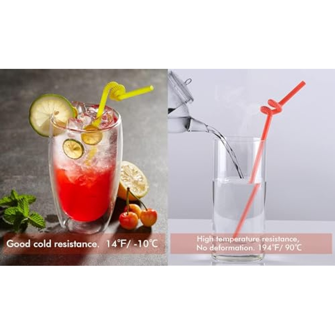 مجموعة شفاطات ملونة صديقة للبيئة - 200 قطعة