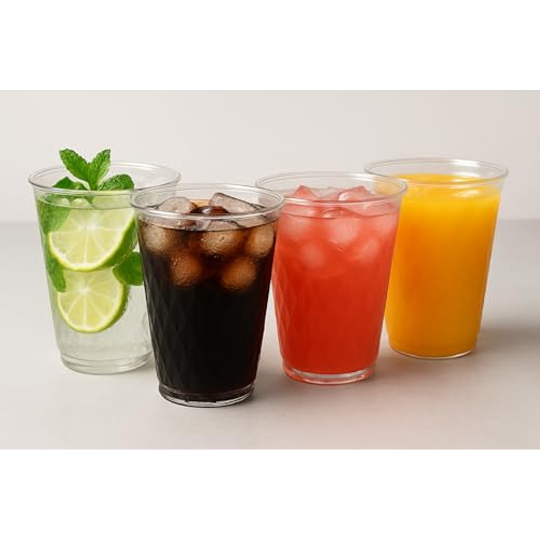 أكواب بلاستيكية شفافة قابلة للاعادة الاستخدام - 250 ملي - 25 قطعة