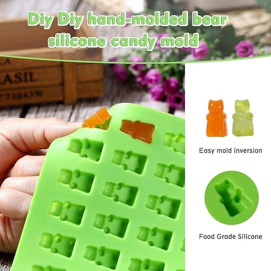 قالب سيليكون على شكل دببة - 50 تجويف - بنفسجي