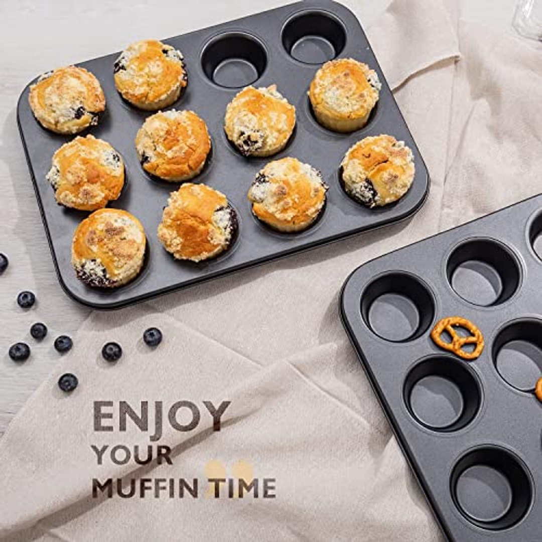 قوالب مافن وكاب كيك غير لاصقة - 2 قطعة - 12 كوب