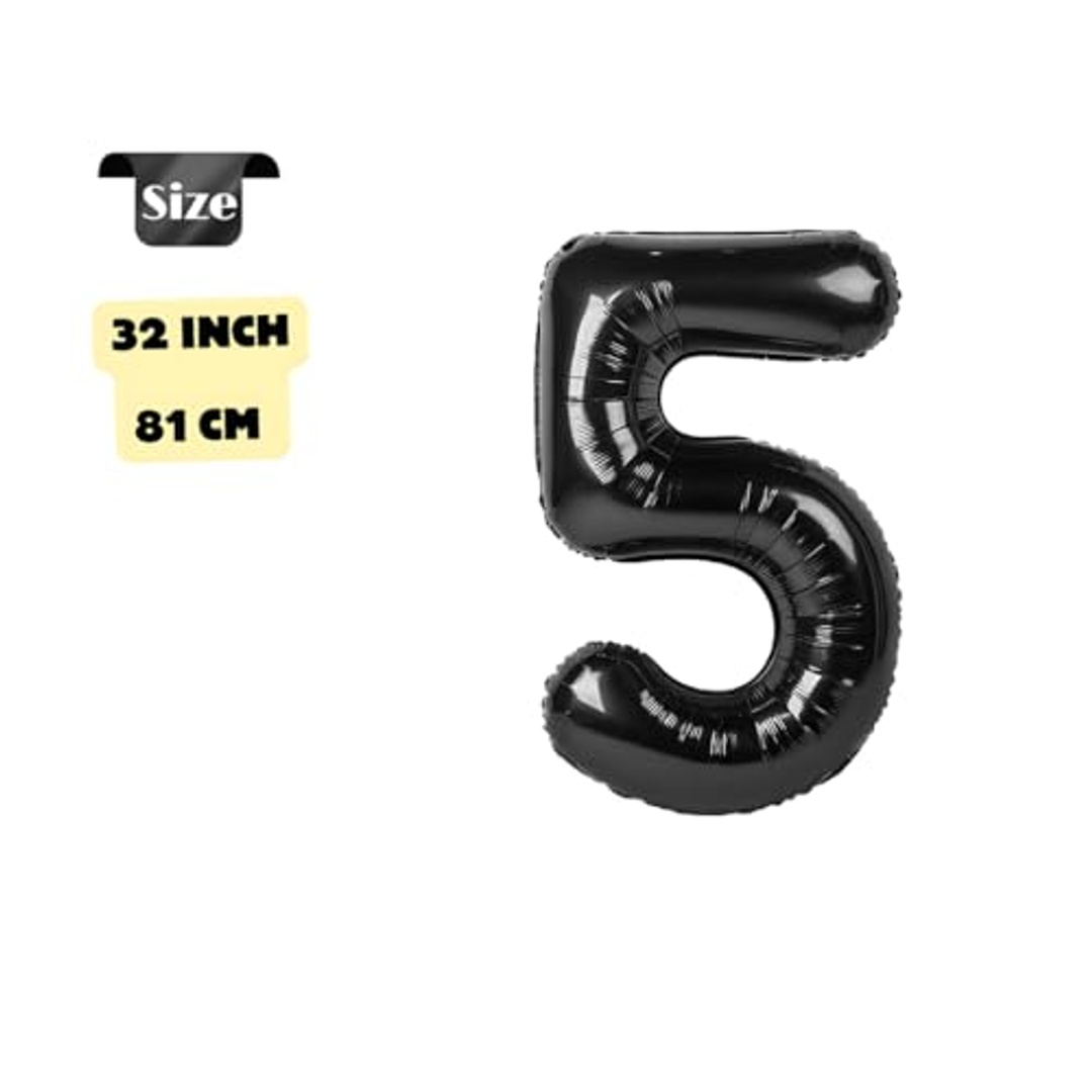 بالون كبير للاحتفالات - 32 إنش - أسود - رقم 5