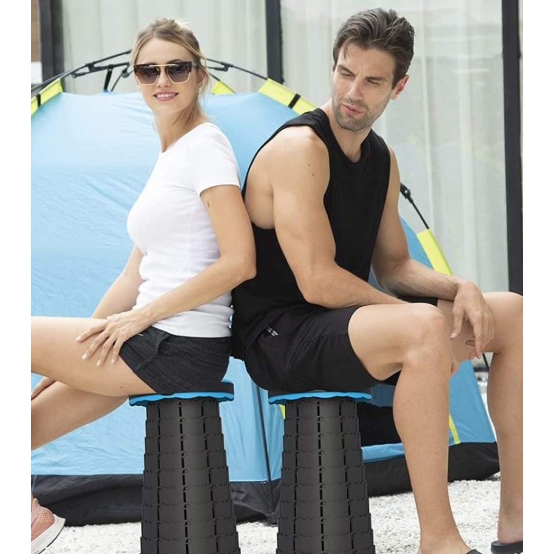 كرسي قابل للطي بارتفاعات متعددة - أسود/أحمر - 2 قطعة