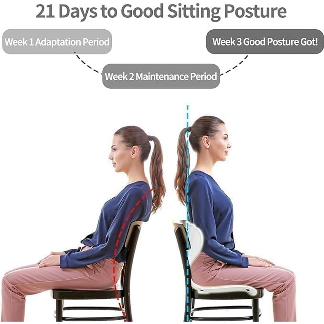 دعامة كرسي مريح ومتين بدعم ظهر - رمادي - 31 سم